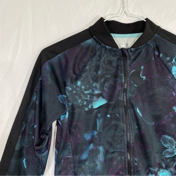 Avia Girls Black Digital Bloom Performance Track Jacket - Picture 2 of 9